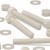 10x Natural Nylon Hex Head Screws & Bolts M10 x 75mm, Nuts & Washers