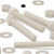 10x Natural Nylon Hex Head Screws & Bolts M10 x 75mm, Nuts & Washers