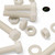 5x Natural Nylon Hex Head Plastic Screws & Bolts M16 x 65mm, Nuts & Washers