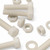 5x Natural Nylon Hex Head Plastic Screws & Bolts M16 x 65mm, Nuts & Washers