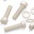 20x Natural, Hex Head, Nylon, M10 x 40mm, Plastic Bolts,Nuts & Washers, -Screws