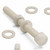 5x Natural Nylon PA66 Hex Head Plastic Bolts, Nuts & Washers - M16 x 150 mm