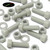 10x Natural Glass Filled Nylon Hex Head Screws M12 x 40mm, Nuts & Washers