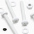 20x White PP Pan Head Plastic Screws & Bolts M8 x 60mm, Nuts & Washers