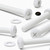 20x White PP Cross Pan Head Screws, Nuts & Washers, M8x60mm