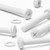 20x White, Pan Cross Head, (PP), M8 x 60mm, Plastic Bolts, Nuts & Washers -Screws