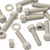 10x Natural PPS Hex Head Plastic Screws & Bolts M5 x 20mm, Nuts & Washers