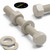 10x PPS Hex Head, M5 x 40mm, Plastic Nuts and Bolts (Screws), Washers, Polyphenylene Sulfide