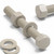 10x Natural PPS Hex Head Plastic Screws & Bolts M5 x 40mm, Nuts & Washers