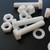 5x Natural PTFE Hex Head Plastic Screws & Bolts M8 x 40mm, Nuts & Washers