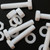 5x Natural PTFE Hex Head Plastic Screws & Bolts M8 x 40mm, Nuts & Washers