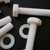 5x PTFE Hex Head, M8 x 40mm, Plastic Nuts and Bolts (Screws), Washers, Fluoropolymer Polytetrafluoroethylene