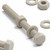 5x Natural PPS Hex Head Plastic Screws & Bolts M6 x 60mm, Nuts & Washers