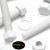 20x White PP Hex Head Plastic Bolts, Nuts and Washers, M8x40mm