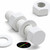 20x White PP Hex Head Plastic Bolts, Nuts and Washers, M8x40mm