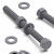10x Grey PVC Hex Head Plastic Screws & Bolts M8 x 100 mm, Nuts & Washers