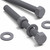 10x Grey PVC Hex Head Plastic Screws & Bolts M10 x 100 mm, Nuts & Washers
