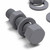 5x Grey PVC, Hex Head, M16 x 65mm, Plastic Bolts, Nuts & Washers, UPVC