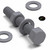 5x Grey PVC Hex Head Plastic Screws & Bolts M16 x 100mm, Nuts & Washers