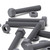 5x Grey PVC Hex Head Plastic Screws & Bolts M16 x 100mm, Nuts & Washers