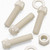 50x Natural Nylon Slotted Knurled Thumbscrews M8 x 30mm, Nuts & Washers