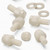 50x Natural Nylon Slotted Knurled Thumbscrews M5 x 10mm, Nuts & Washers