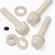 50x Natural Nylon Slotted Knurled Thumbscrews M6 x 30mm, Nuts & Washers