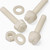 50x Natural Nylon Slotted Knurled Thumbscrews M6 x 30mm, Nuts & Washers