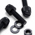 50x Black Nylon Slotted Knurled Thumbscrews M5 x 20mm, Nuts & Washers