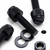 50x Black Nylon Slotted Knurled Thumbscrews M5 x 20mm, Nuts & Washers