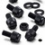 50x Black Nylon Slotted Knurled Thumbscrews M5 x 10mm, Nuts & Washers