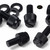 50x Black Nylon Slotted Knurled Thumbscrews M5 x 10mm, Nuts & Washers