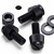 50x Black Nylon Slotted Knurled Thumbscrews M5 x 10mm, Nuts & Washers