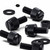 50x Black Nylon Slotted Knurled Thumbscrews M5 x 10mm, Nuts & Washers