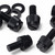 50x Black Nylon Slotted Knurled Thumbscrews M5 x 10mm, Nuts & Washers