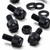 50x Black Nylon Slotted Knurled Thumbscrews M5 x 10mm, Nuts & Washers