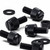 50x Black Nylon Slotted Knurled Thumbscrews M5 x 10mm, Nuts & Washers