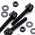 50x Black, Nylon Plastic, Thumbscrews, M4 x 30mm, knurled, Nuts, Washers & Bolts
