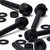 50x Black Nylon Slotted Knurled Thumbscrews M4 x 30mm, Nuts & Washers