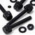 50x Black Nylon Slotted Knurled Thumbscrews M4 x 30mm, Nuts & Washers