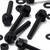 50x Black Nylon Slotted Knurled Thumbscrews M4 x 30mm, Nuts & Washers