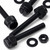 50x Black Nylon Slotted Knurled Thumbscrews M4 x 30 mm, Nuts & Washers