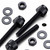 50x Black Nylon Slotted Knurled Thumbscrews M4 x 30 mm, Nuts & Washers