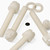 50x Natural Nylon Slotted Knurled Thumbscrews M5 x 30mm, Nuts & Washers