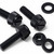 50x Black Nylon Slotted Knurled Thumbscrews M6 x 20mm, Nuts & Washers