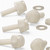 50x Natural Nylon Slotted Knurled Thumbscrews M3 x 10mm, Nuts & Washers