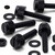 50x Black Nylon Slotted Knurled Thumbscrews M4 x 20mm, Nuts & Washers