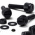 50x Black Nylon Slotted Knurled Thumbscrews M4 x 20mm, Nuts & Washers