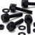 50x Black Nylon Slotted Knurled Thumbscrews M4 x 20mm, Nuts & Washers