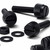 50x Black Nylon Slotted Knurled Thumbscrews M4 x 20mm, Nuts & Washers